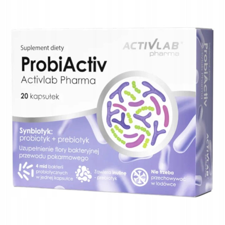 ProbiActiv Activlab 20 kps probiotyk flora jelitowa synbiotyk 4mld bakterii