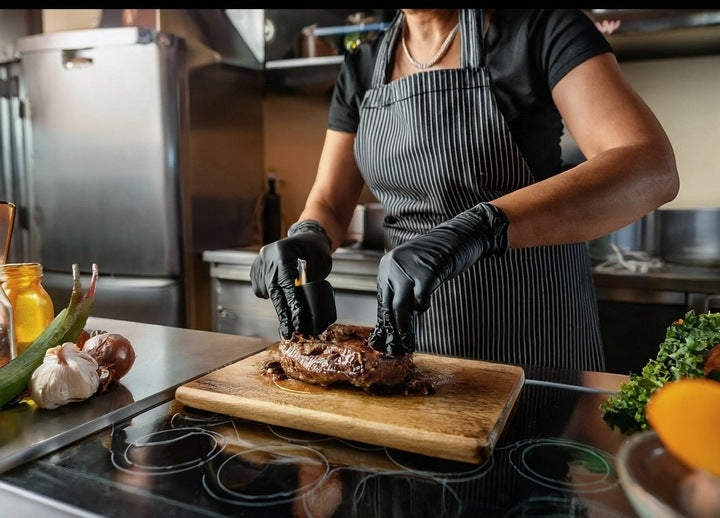 Rękawiczki nitrylowe czarne rękawice bezpudrowe black 100 szt.