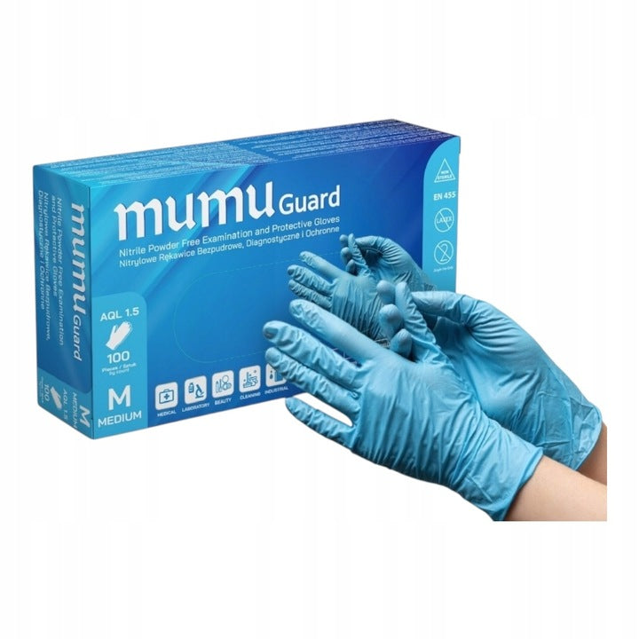 Rękawiczki nitrylowe niebieskie rękawice bezpudrowe blue 100 szt.