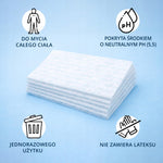 SINMED Jednorázová mycí rukavice pro mytí nemocných, netkaná textilie napuštěná mýdlem, 24 ks