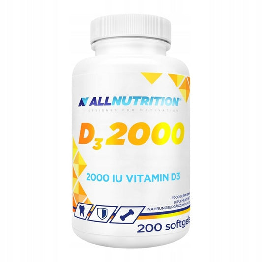 Witamina D3 2000 IU AllNutrition 200 kapsułek odporność kości mięśnie