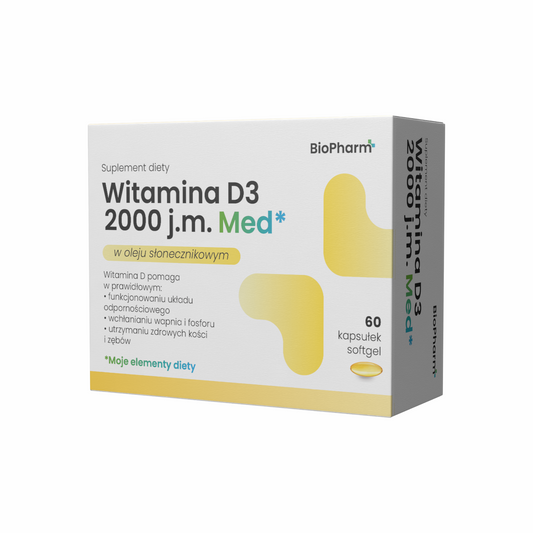 BioPharm Vitamín D3 2000 IU 60 kapslí softgel