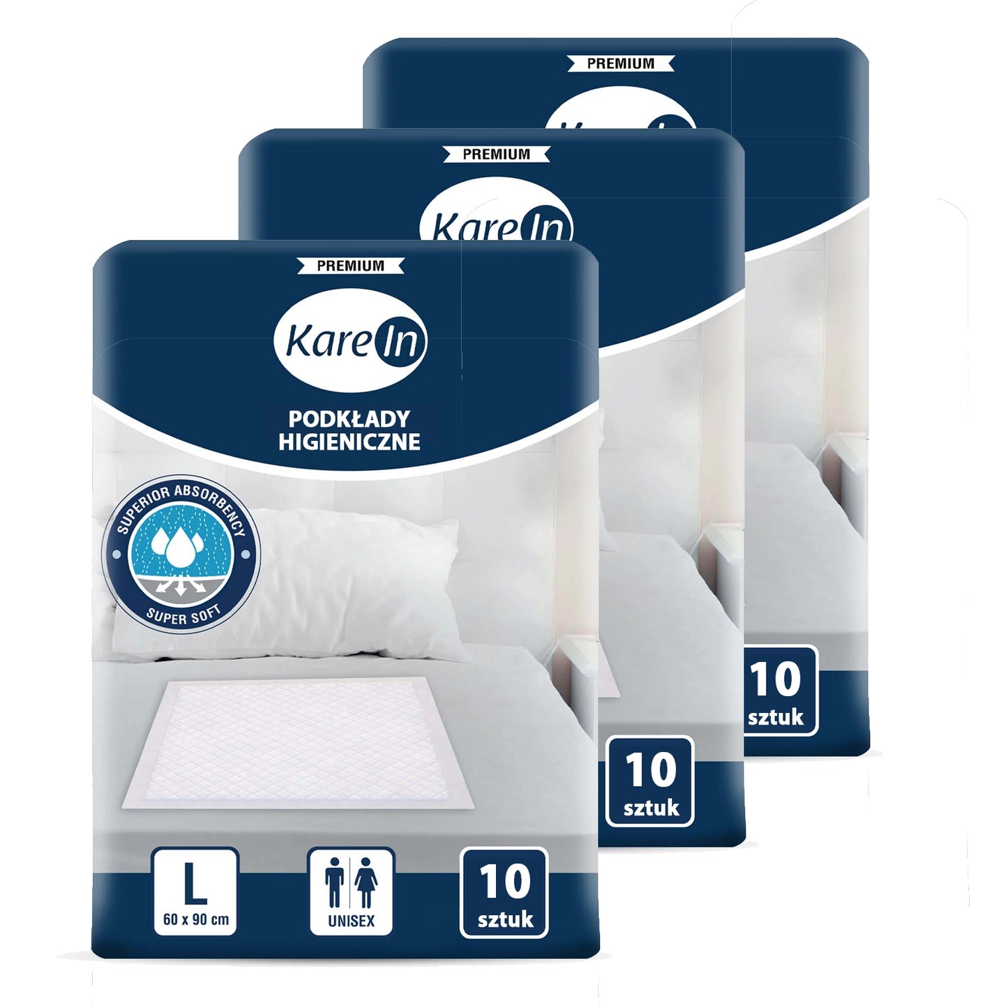 30 sztuk . Podkłady higieniczne poporodowe PREMIUM 60x90 cm