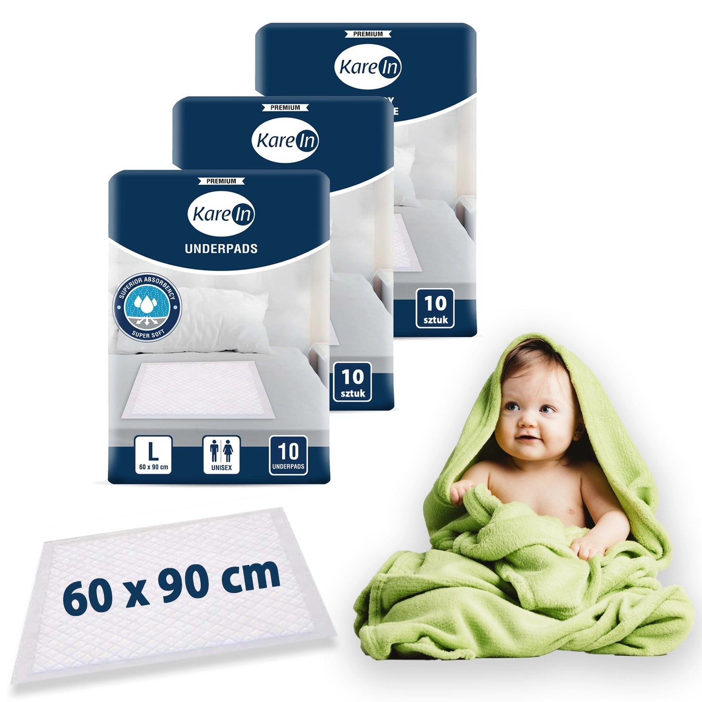 30 kusů. Dětské hygienické vložky PREMIUM 60-90 cm