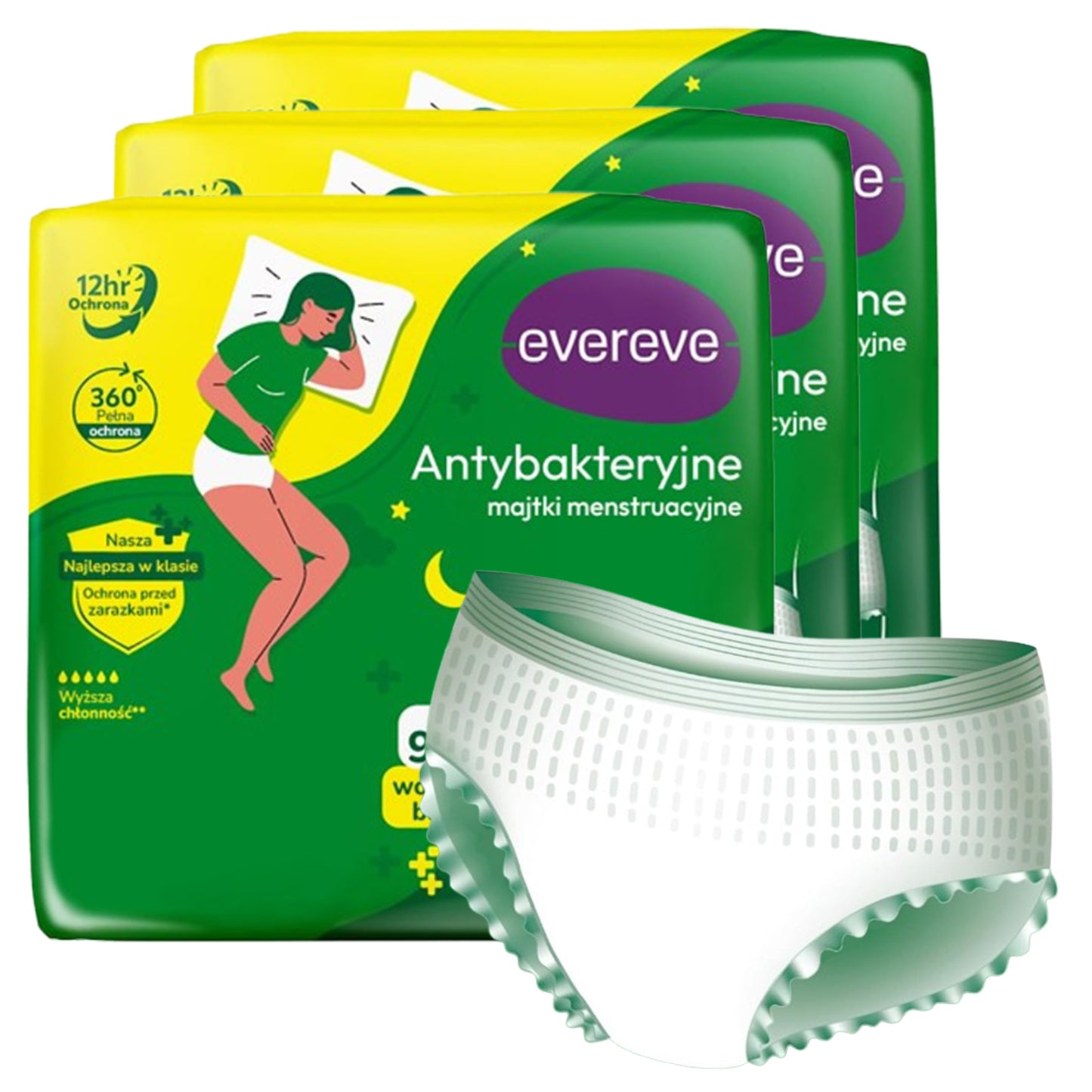 30 ks - Savé menstruační antibakteriální noční kalhotky pro ženy - EVEREVE