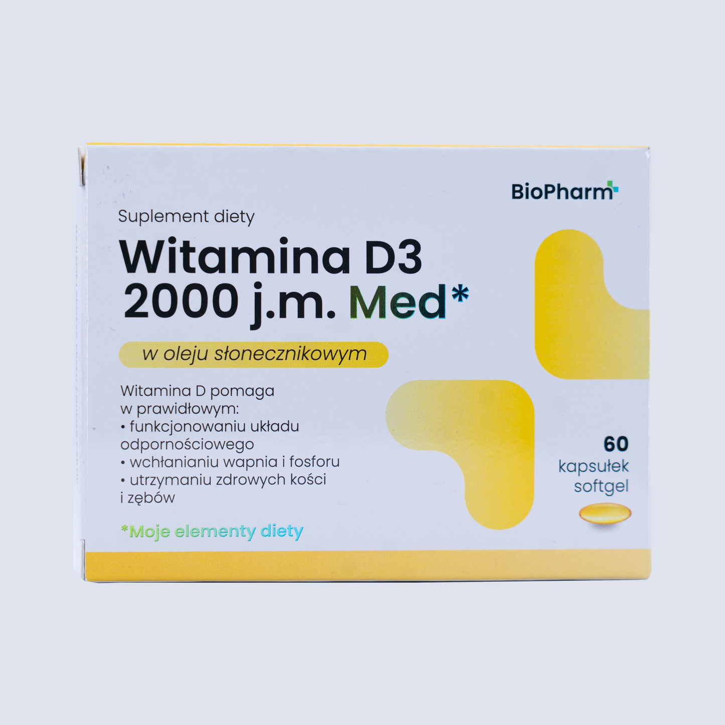 BioPharm Vitamín D3 2000 IU 60 kapslí softgel