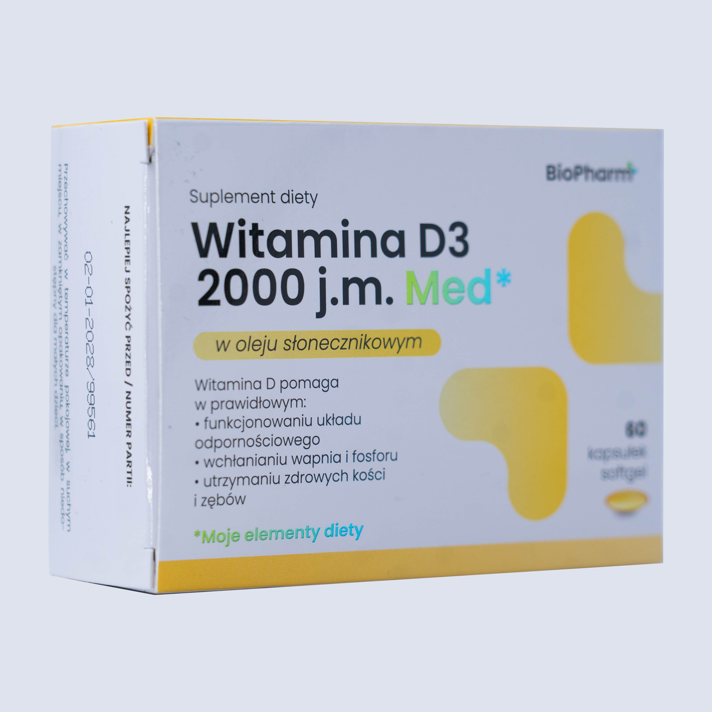 BioPharm Vitamín D3 2000 IU 60 kapslí softgel