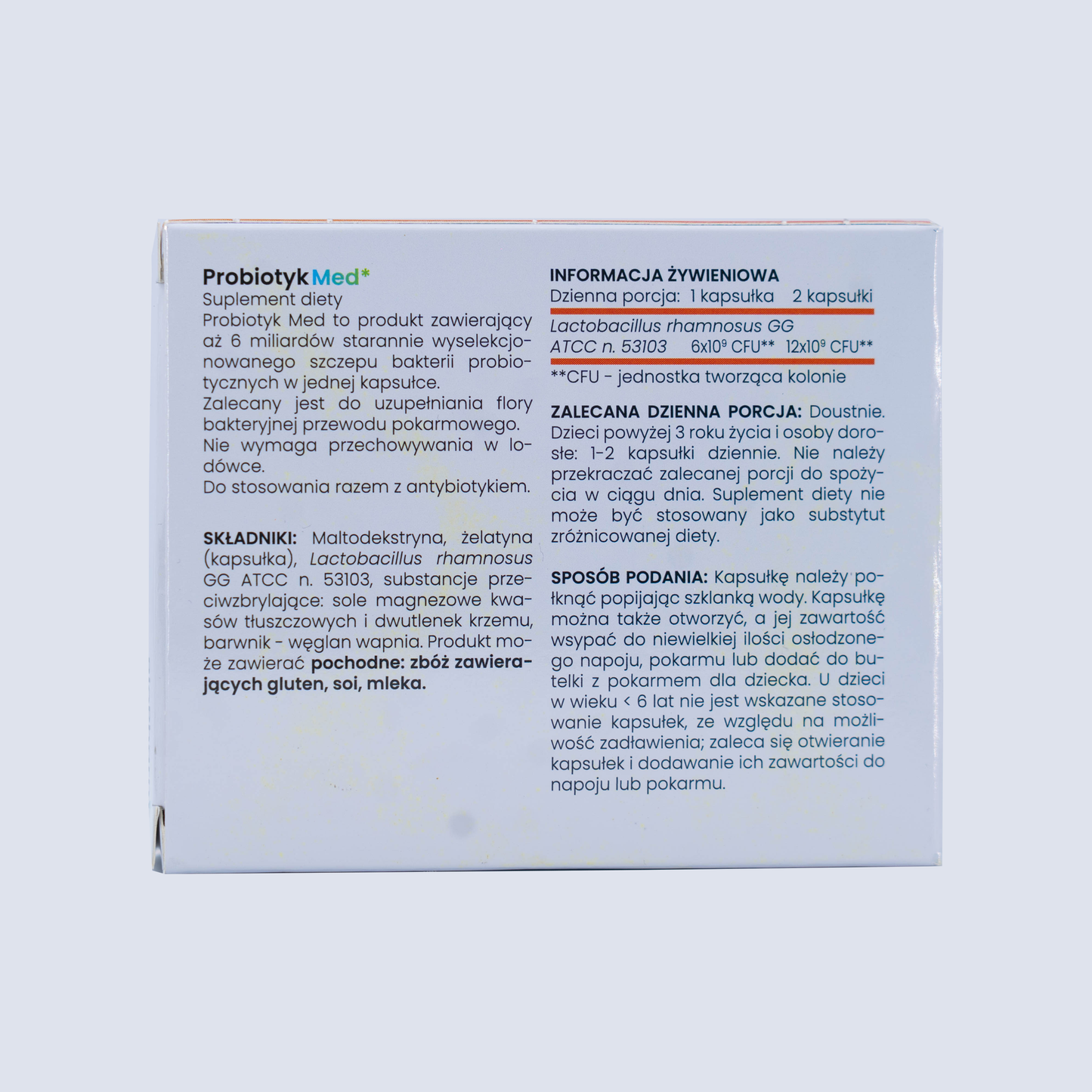 Probiotikum Med Lactobacillus rhamnosus GG 6 mld CFU BioPharm 20 kapslí
