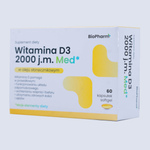 BioPharm Vitamín D3 2000 IU 60 kapslí softgel