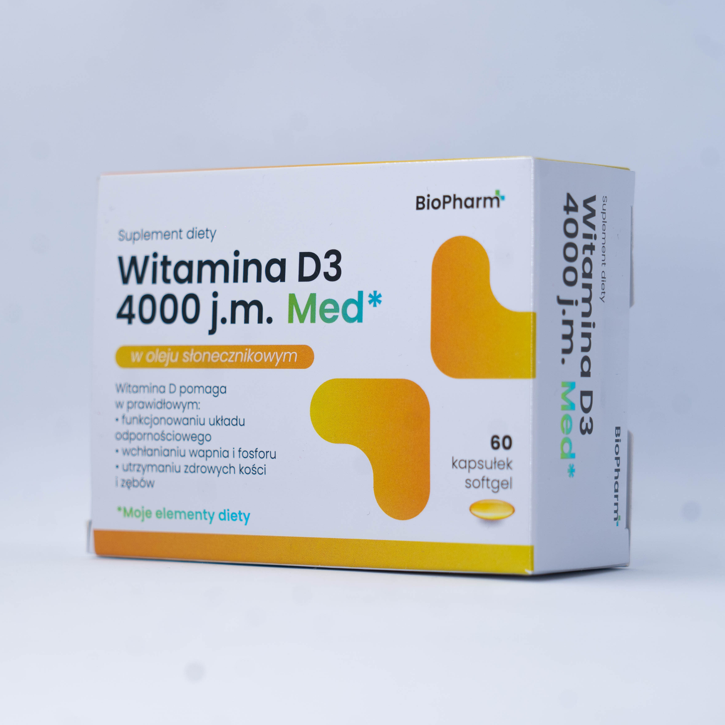 BioPharm Vitamín D3 4000 IU ve slunečnicovém oleji 60 kapslí softgel