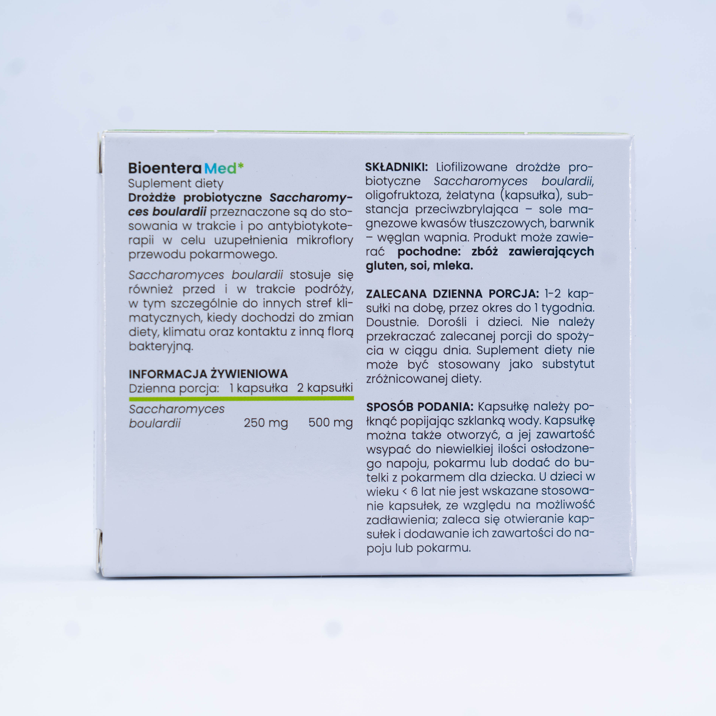Probiotikum Bioentera Med BioPharm Saccharomyces boulardii 250 mg 20 kapslí