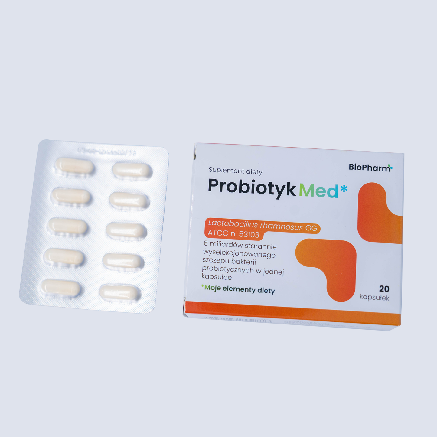 Probiotikum Med Lactobacillus rhamnosus GG 6 mld CFU BioPharm 20 kapslí