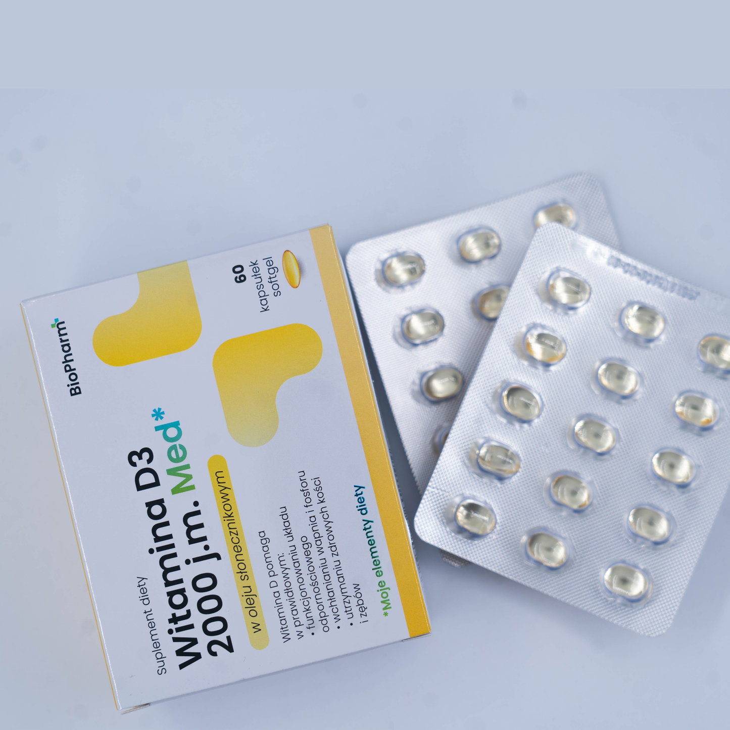 BioPharm Vitamín D3 2000 IU 60 kapslí softgel