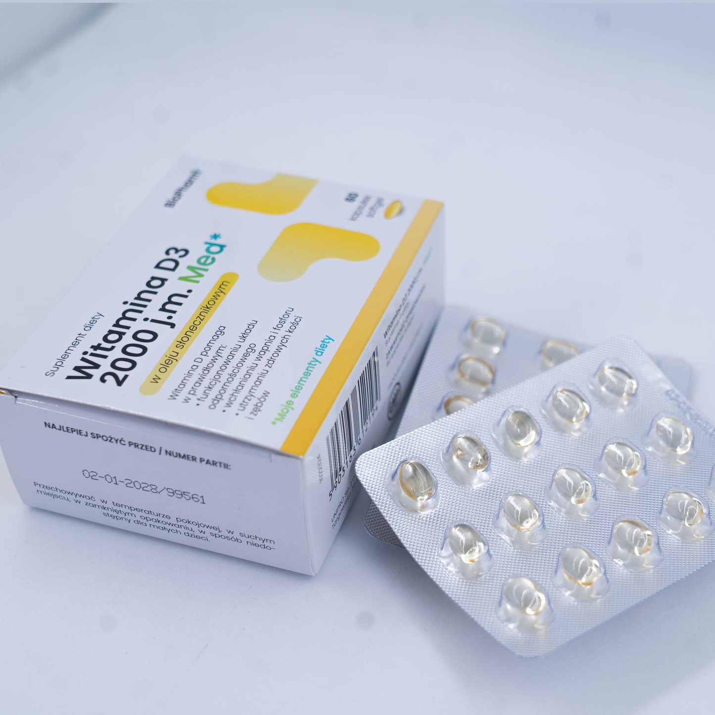 BioPharm Vitamín D3 2000 IU 60 kapslí softgel