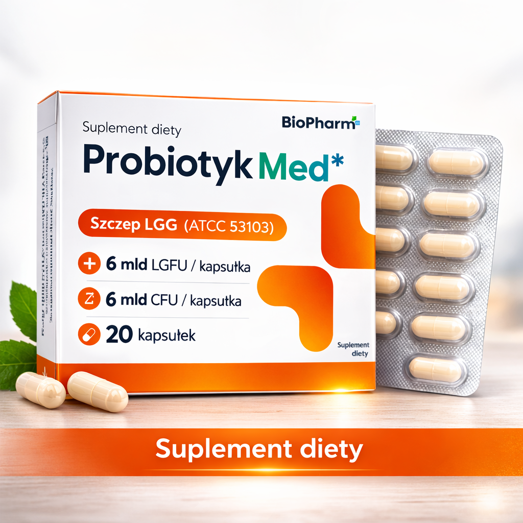 Probiotikum Med Lactobacillus rhamnosus GG 6 mld CFU BioPharm 20 kapslí