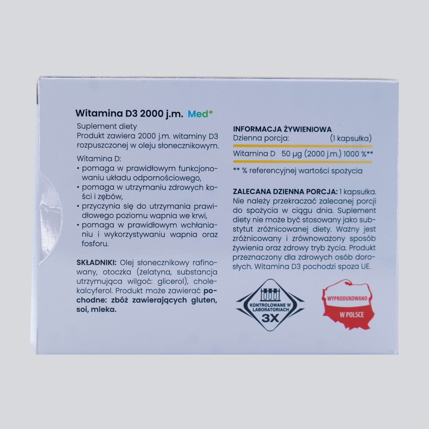 BioPharm Vitamín D3 2000 IU 60 kapslí softgel