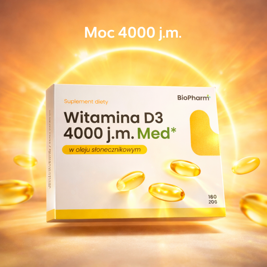 BioPharm Vitamín D3 4000 IU ve slunečnicovém oleji 60 kapslí softgel